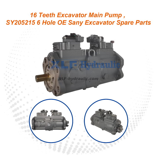 16 Teeth Excavator Main Pump SY205 and 215 6 Hole OE Sany Excavator Spare Parts K3V112DTP OE11